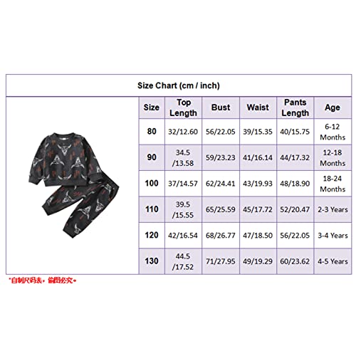 Rsrzrcj Animals Baby Boy Clothes Toddler Infant Outfits Bull Head Print Long Sleeve Sweatshirt Tops With Pants 2Pcs Set (Ox+Grey, 3-4 Years) #TOP6