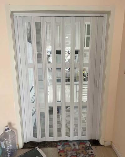 Porte coulissante pliable pour buanderie : paravent de séparation modulable