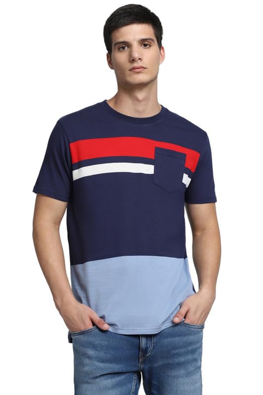 Image of Dennis Lingo Men's Cotton Round Neck Tshirt, Slim Fit Half Sleeves