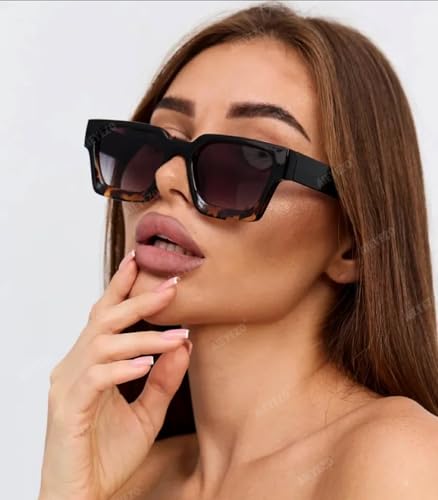 Image of AIEYEZO Square Sunglasses for Women Men Square Thick Frame Sun Glasses Simple Designer Style Shades