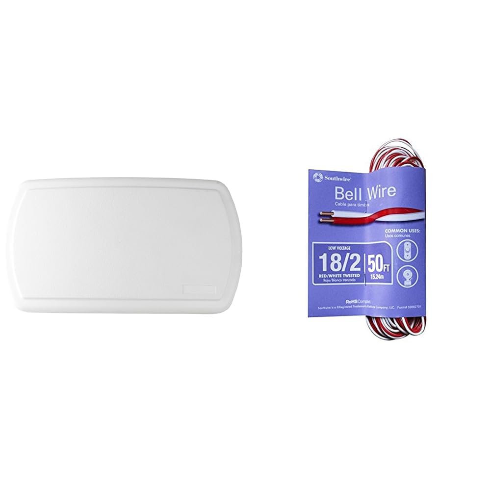 Newhouse 24Volt White Wired Doorbell Chime Bundle with Southwire 64267201 50Foot Red/White