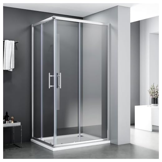 SONNI Duschkabine 100x80 cm Eckeinstieg Schiebetüren Duschabtrennung Doppel Schiebetür Sicherheitsglas