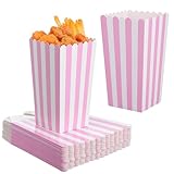 DOITOOL 40 Bolsas de Palomitas de Maíz de Papel a Rayas Rosa y Blanco Tamaño Grande Resistentes y Seguras Ideales para Fiestas Cine y Carnaval Envases Individuales Decorativos para