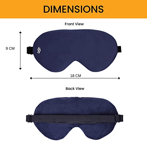 Tressential Fabric Super Soft Travel Sleep Eye Mask Or Blindfold With Adjustable Strap For Men, Women & Kids|Used For Sleeping, Traveling, Relaxation, Meditation, Blind Fold (Blue) - Image 7