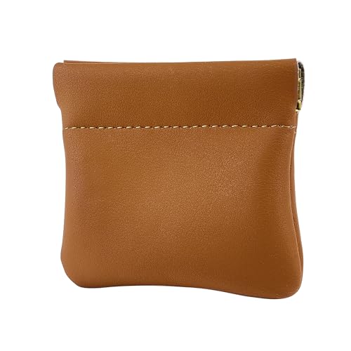 Image of Travelambo Leather Squeeze Coin Purse Pouch Change Holder For Men & Women 2 pcs set