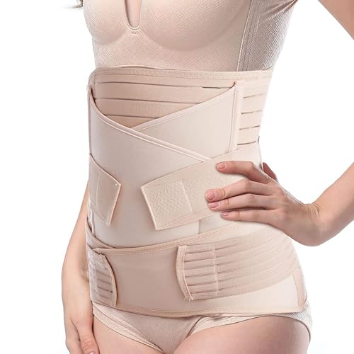 Image of TiRain Postpartum Belly Band, 3-Piece Postpartum Girdle C Section Belly Band Support Recovery Belt Abdominal Binder