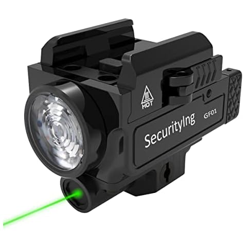 SecurityIng GF01 800 Lumen 2 in 1 Tactical Mini Torch USB Rechargeable 3 Modes Flashlight for 20MM Width Picatinny Rail Cover