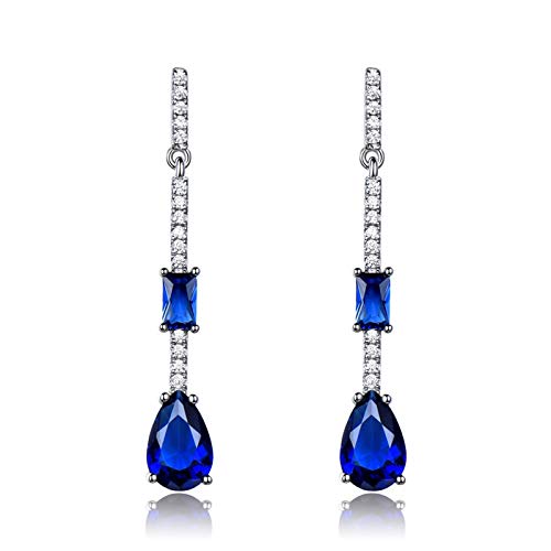 Pendientes para mujer, pendientes para mujer, de plata 925, con zafiro azul
