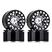 INJORA 1.0 Wheel Rims RC Metal Beadlock Wheels Rims for All 1/24 Scale Axial SCX24 Deadbolt RC Crawler Car Upgrades Accessories(Black&Grey)