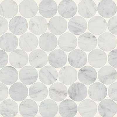 Bedrosians Monet Honed Marble Mosaic Tile 11.5" x 11.75", White Carrara (5-Pack, 4.69 SF)
