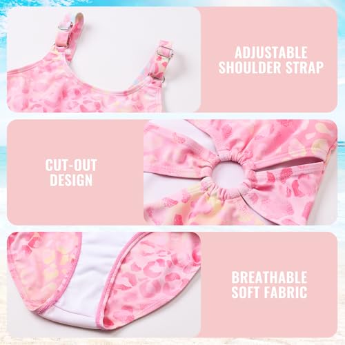 Image of Girls One Piece Swimsuit Quick Dry Swimwear Beach Bathing Suit for 3-18 Years