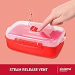 Sistema Ensemble de micro-ondes, de chauffage et d'alimentation & Évents de dégagement de vapeur, sans BPA, tailles assorties, rouge, 4 Boîte (8 Pièces)