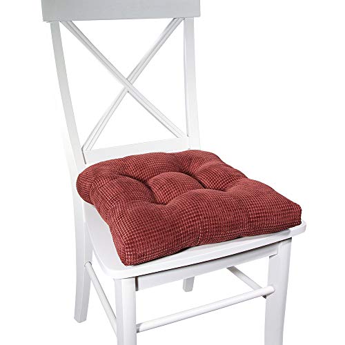 Arlee Memory Foam, Non-Skid Seat Cushion, Set of Two (2) Chair pad, 16 Inch, Burgundy Red, 2 Count