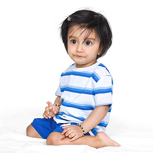 Image of ARIEL Baby Boys & Baby girls Cotton Printed Round Neck Half Sleeve T-shirt & Short Summer Clothing Sets