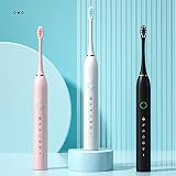 VALSEEL Sonic Electric Toothbrush for Adults, with 4 Brush Heads, 6 Cleaning Modes, Smart Timer, IPX