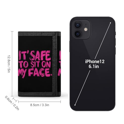 It'S Safe To Sit On My Face Trifold Wallets for Men Women Ultra Thin Card Holder Purse with Zip Coin Pocket2