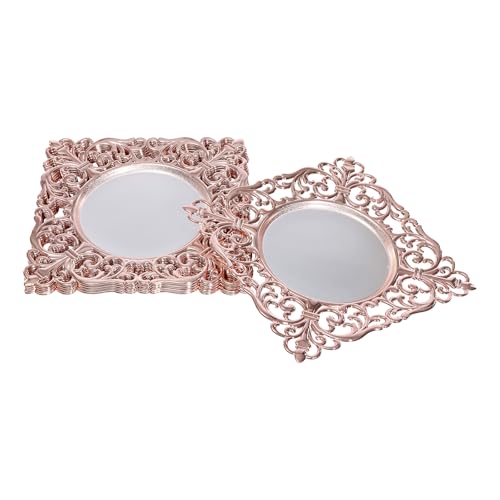 Juego de 6 Platos Cuadrados Rosados 12" miniatura 4