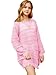 CharmWM Girls Long Sleeve Swimsuit Cover Up Kids Fashion Crochet Swim Coverup Beach Dress 5-14 Years Deep Pink