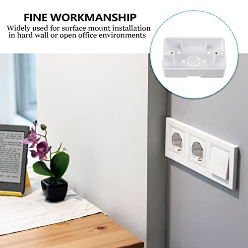 Hemobllo Plastic Switch Outlet Box, 5 Pcs Wall Socket Plate Wall Mounted Electric Junction Box, Surface Mount Backbox Safety Installation Accessory For Home (White) #TOP6