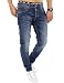 Produktbild JACK & JONES Herren Slim Fit Jeans Denim Used Look (33W / 32L, Blau (Dark Blue Denim))