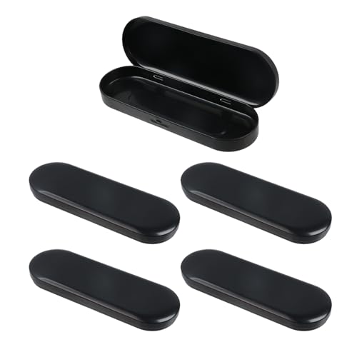 Image of T Tulead Tinplate Box Containers Black Empty Hinged Tins Storage Organizer Box Pencil Pen Case 5PCS