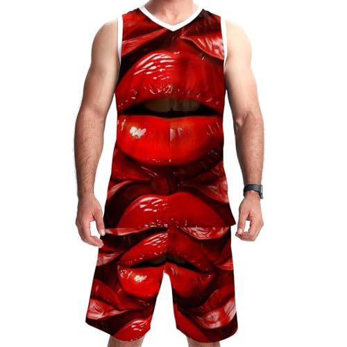 Combinaison de basket-ball homme taille 5XL grand uniforme équipe rouge