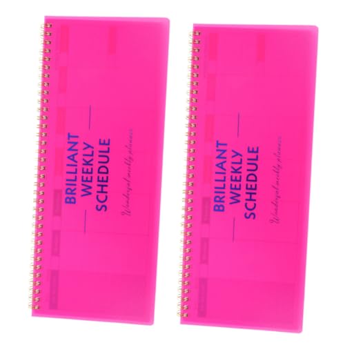 Happyyami 2個無地週間プランナー ウィークリーオーガナイザー 螺旋製 日付なしメモ帳 デスクワーク 学習 仕事のスケジュール管理に 静電気防止紙使用