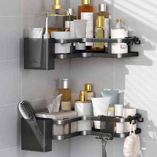 Organiseur de douche adhésif pour ranger sans percer le carrelage mural