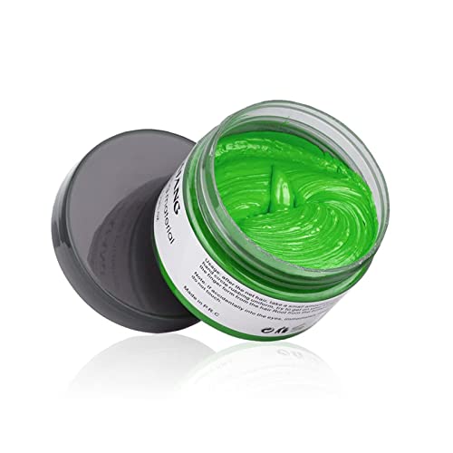 Green Hair Dye Temporary Hair Color Wax,Acosexy 4.23Oz Instant Hairstyle Mud Cream, Natural Hair Coloring Wax Material Disposable Hair Spray Hair Styling Clays Ash For Cosplay,Party,Masquerade, Halloween.etc (Green) #TOP3