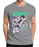 Obanai Iguro Demon Slayer Serpiente Hashira Anime Regalo Japón Y2K Streetwear Hombre Camiseta, gris, L