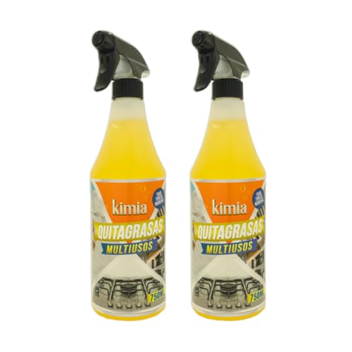 KIMIA - Quita Grasas Multiusos 750 ml | Quitagrasas Concentrado | Desengrasante Profesional | Elimina Grasa y Suciedad | Todo Tipo de Superficies | Limpieza Profesional | 2 unidades