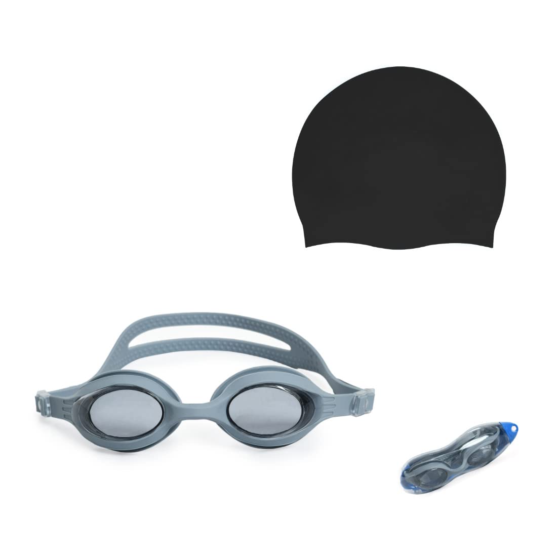 ARROWMAX Swimming Goggle and Swim Cap Set for Kids and Adults Premium Silicone (Grey) (B0C13S6M58) Amazon Price History, Amazon Price Tracker