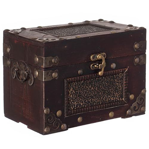Rustic Studded Index/Recipe Card Box with Antiqued Latch (Large)