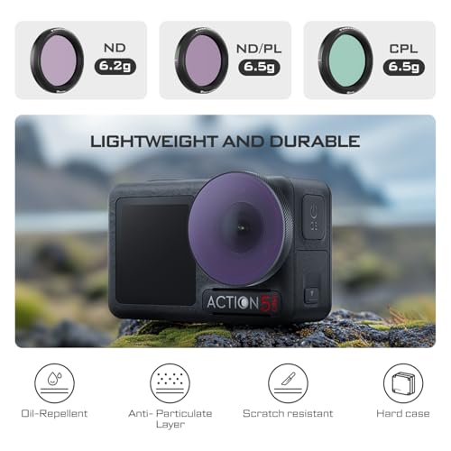 Image of Freewell ND8, ND16, ND32, ND64 Standard Day Filter Set | for Osmo Action 5 Pro /Action 4 /Action 3 /Xtra Edge Pro - essential for daylight filming