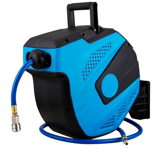 Gear4Garage Retractable Air Hose Reel 15m 1/2 Air Hose Reel Wall Mounted Air Line Reel Auto Rewind Air Hose Reel Compressed Air Hose Reel Workshop Garage Air Tool Equipment TBT3526