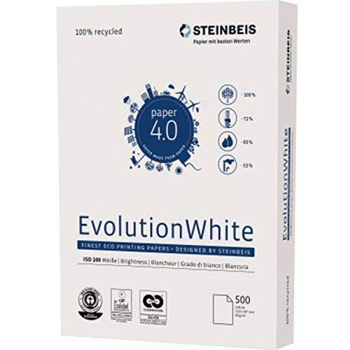 Papier A4 Steinbeis Evolution White 521908010001 pour photocopieuse en rame de 500 feuilles