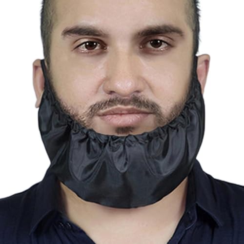 nerhemg Bandana para Barba, Paquete de 3 Fundas para Barba, Peine para Barba Facial, Baberos para Cabello y Barba Negros para el hogar, salón Negro