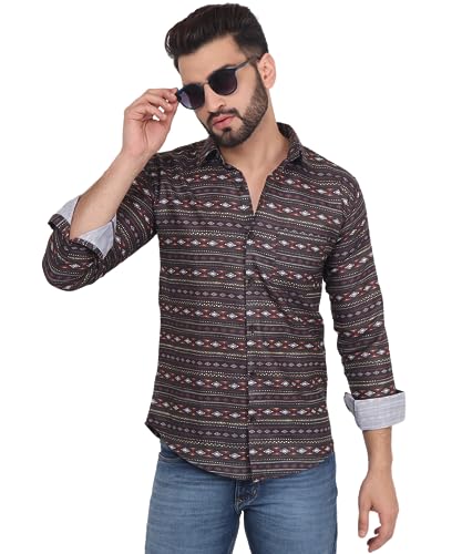 Image of TB Trybuy.in Nomadic Men's Printed Full Sleeve Casual Linen Shirt