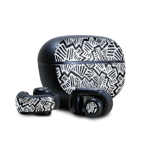 Image of Carbon Fiber Skin Compatible with Bose Ultra Open Earbuds - Abstract Black - Premium 3M Vinyl Protective Wrap Decal Cover - Easy to Apply | Crafted in The USA by MightySkins