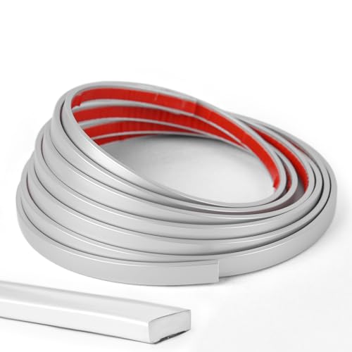 Moldura flexible autoadhesiva plateada para bordes de pared y marcos de ventanas