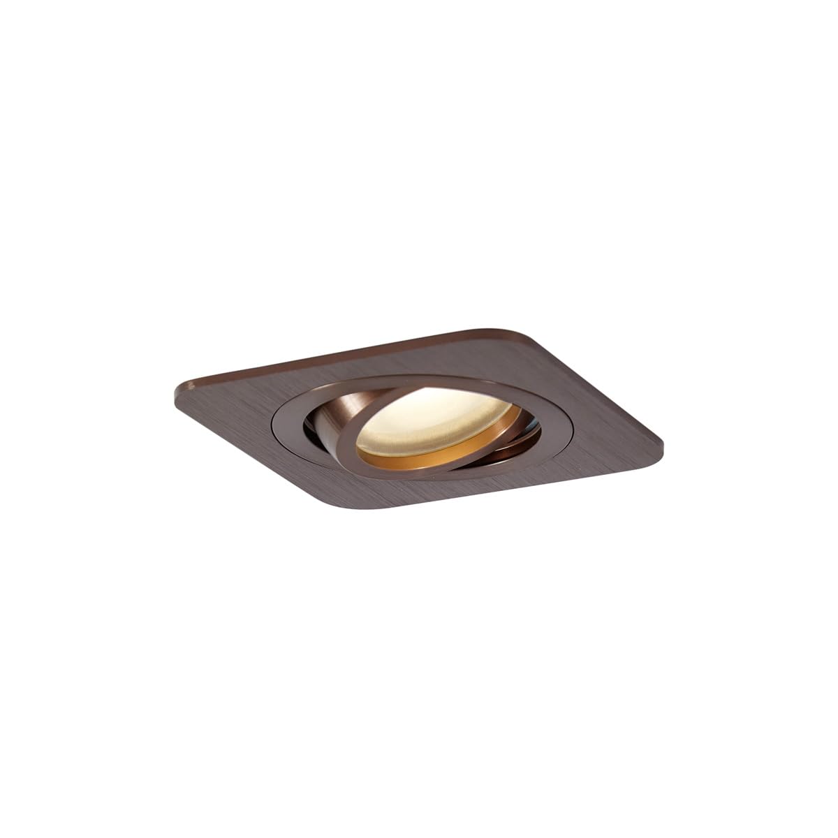 Qazqa Bronze Recessed Spotlight, Downlight - Alberto - Dark Gu10, Max. 10W, 9Cm, Square, Ip44, Bathroom And Garage Basement