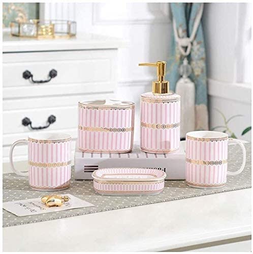 Juego de cepillo de dientes de cerámica con taza de enjuague bucal para baño