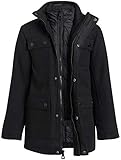 URBAN REPUBLIC Boys’ Wool Dress Coat with Zipper Closure with Bib Insert, Size 10/12, Pure Black