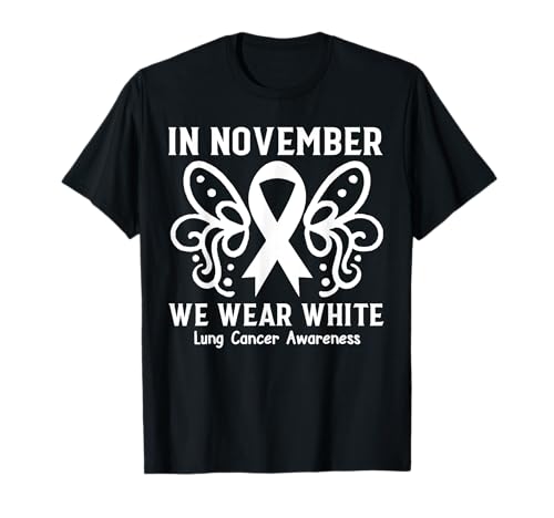In November We Wear White Butterfly Lung Cancer Awareness Camiseta