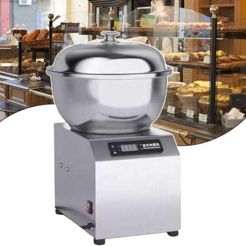 Batidora de masa, acero inoxidable, 3 velocidades con temporizador, tapa visible para mezclar masa para pasta, fideos y pizza