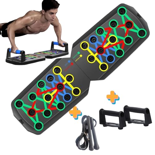 Rocuma Push-up Board,Rocuma Foldable Pushup Board for Home Gym,28 Holes Full Body Fitness Board Larger and thicker With non-slip bottom pad for Home Gym (Set A)
