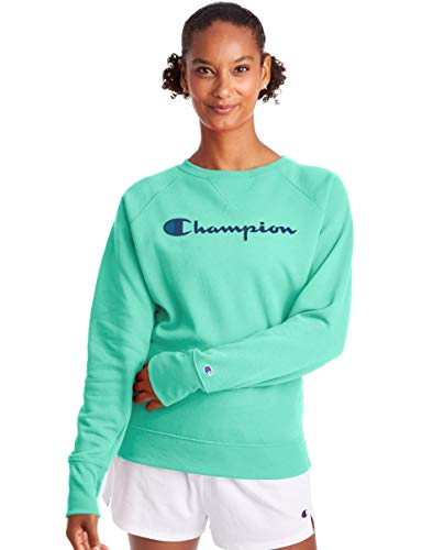 Champion Women's Crewneck, Light sea Green, 2X Large