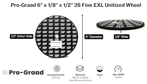 Image of EXL Unitized Wheel, Silicon Carbide, 6 inch Diameter x 1 /8 inch Wide x 1 /2 inch Arbor, 3S Fine | 27997 | (Pack of 1)