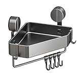 Estantes esquineros de ducha – Almacenamiento de esquina de aluminio inoxidable impermeable, estante de pared de baño con drenaje, para el hogar, cocina, hotel, oficina, apartamento, azulejos, vidrio