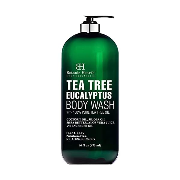 BOTANIC-HEARTH-Eucalyptus-Tea-Tree-Body-Wash-Helps-with-Nails-Athletes-Foot-Ringworms-Jock-Itch-Acne-Eczema-Body-Odor-Soothes-Itching-Promotes-Healthy-Skin-and-Feet-16-fl-oz Botanic Hearth Eucalyptus Tea Tree Body Wash, Helps with Nails, Athletes Foot, Ringworms, Jock Itch, Acne, Eczema & Body Odor, Soothes Itching & Promotes Healthy Skin and Feet, 16 fl oz